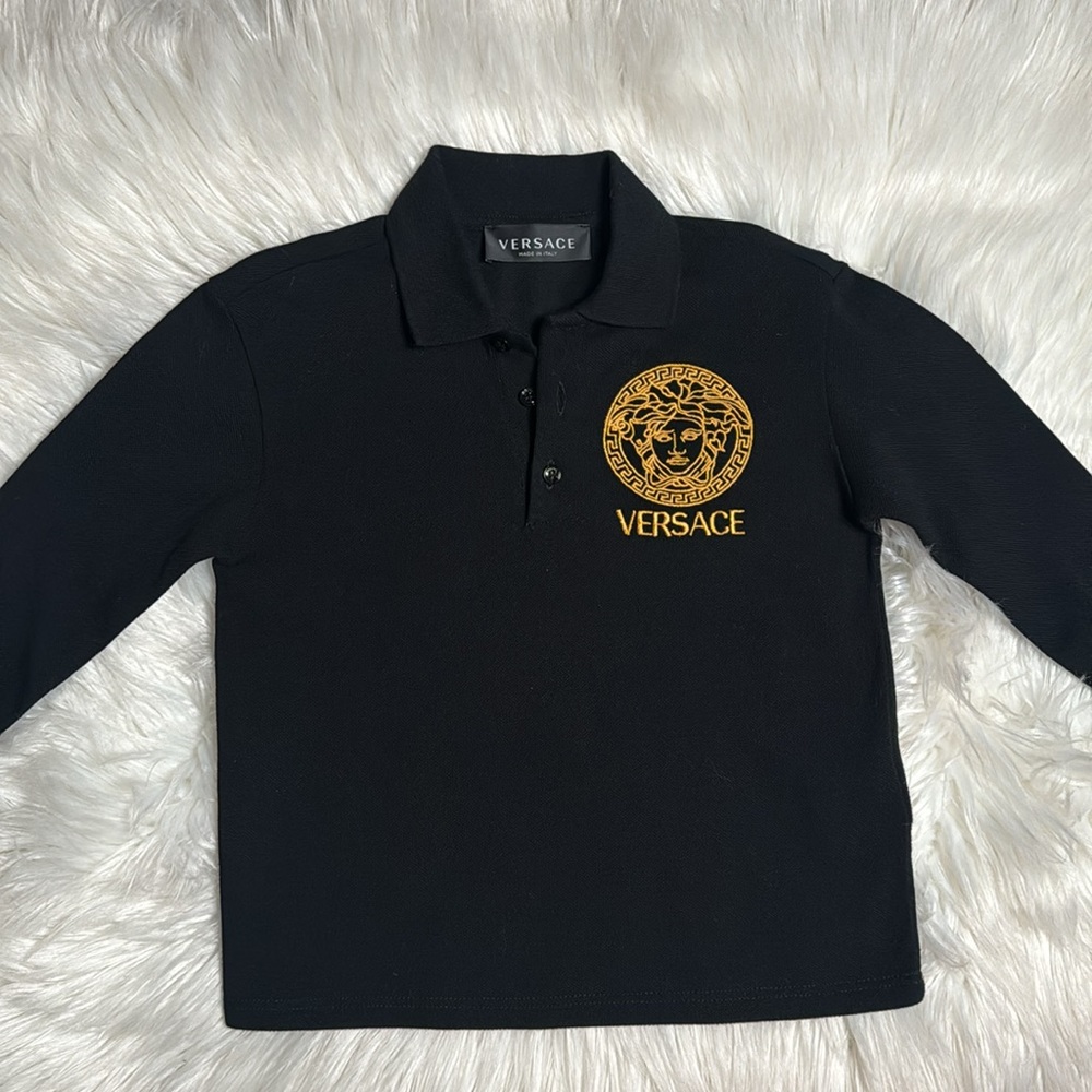 Versace boys black polo size 4A/140cm